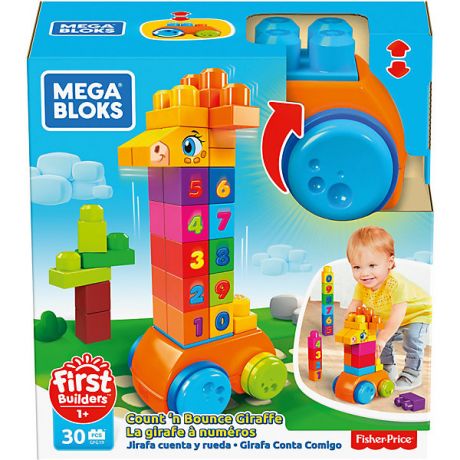 Mattel Конструктор Mega Bloks First Builders Жираф 123