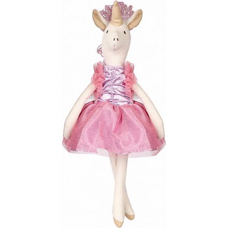 Angel Collection Мягкая игрушка Angel Collection "Единорог тильда", 34 см, бело-розовая