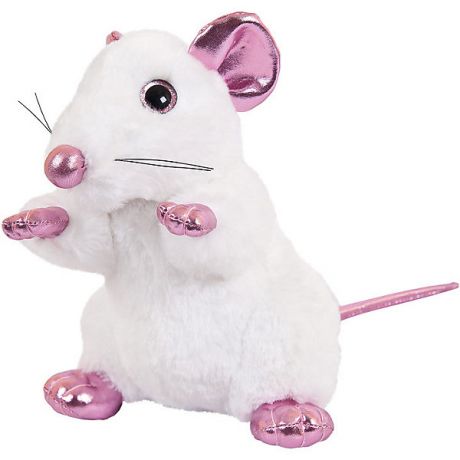 ABtoys Мягка игрушка Abtoys Крыса белая с розовыми лапками 19 см