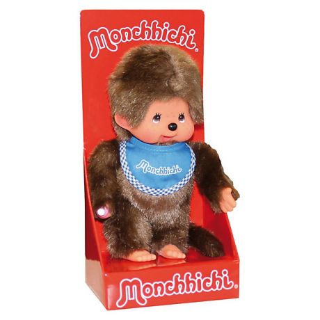 Monchhichi Мягкая игрушка Monchhichi Мончичи, мальчик в синем слюнявчике, 20 см