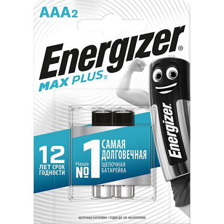 Energizer Батарейки алкалиновые Energizer "Max Plus", тип ААА, 2 шт