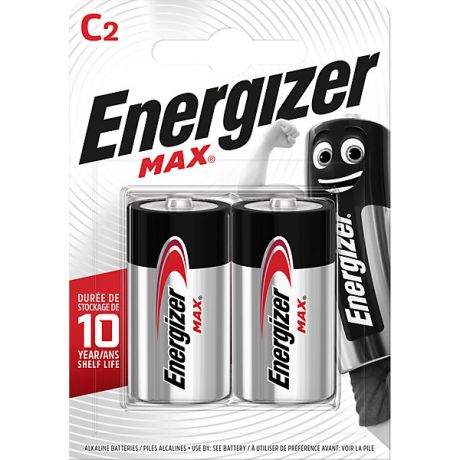 Energizer Батарейки алкалиновые Energizer "Max", тип C/LR14, 1,5 V, 2 шт