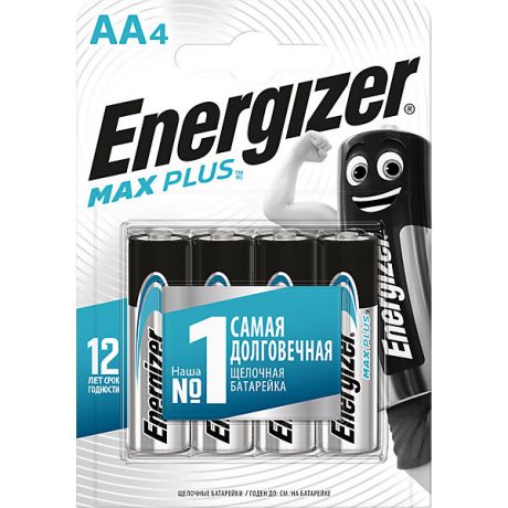 Energizer Батарейки алкалиновые Energizer "Max Plus", тип АА/LR6, 1,5 V, 4 шт