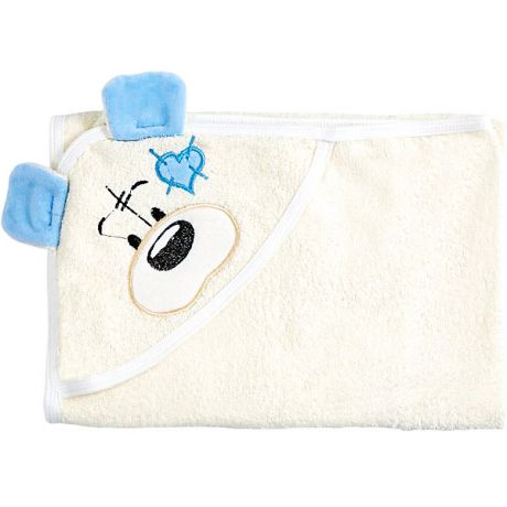 Twinklbaby Полотенце с капюшоном Мишки Fun Dry, Twinklbaby, светло-бежевый с голубыми ушками