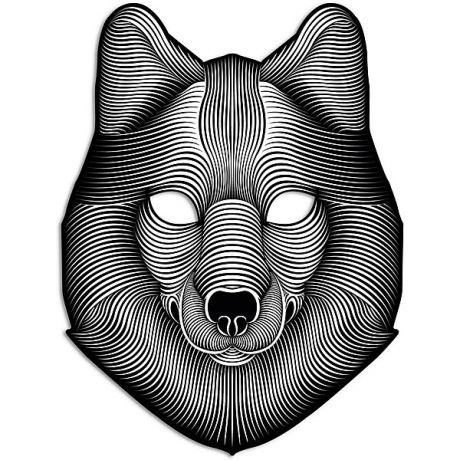 GeekMask Cветовая маска GeekMask "Shadow Wolf", со звуком
