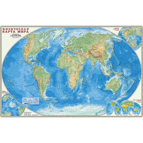 ГеоДом Карта настенная Геодом «Мир Физический»