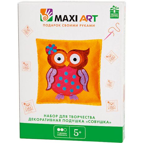 Maxi Art Набор для творчества Maxi Art "Декоративная подушка" Совушка