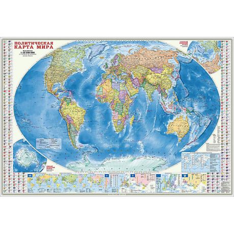 ГеоДом Карта настенная Геодом «Мир Политический+Инфографика»