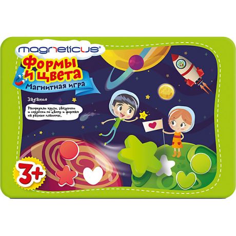 Magneticus Игровой набор MAGNETICUS "Формы и Цвета" (металлическая коробка)