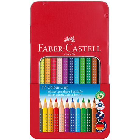 Faber-Castell Карандаши цветные Faber-Castell Grip, 12 цветов