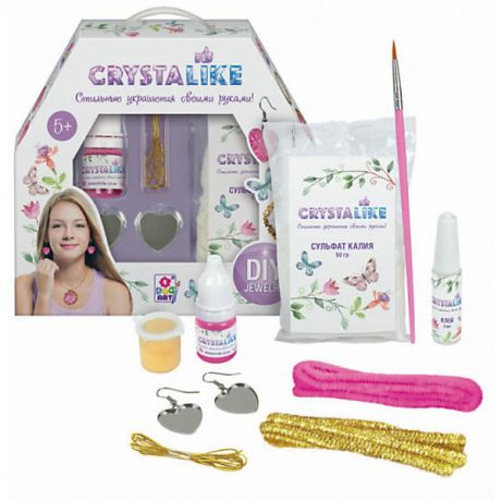 Crystalike Набор для создания украшений Crystalike, серёжки, 2 подвески из шенилла