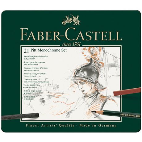 Faber-Castell Набор художественных изделий Faber-Castell Pitt Monochrome, 21 предмет