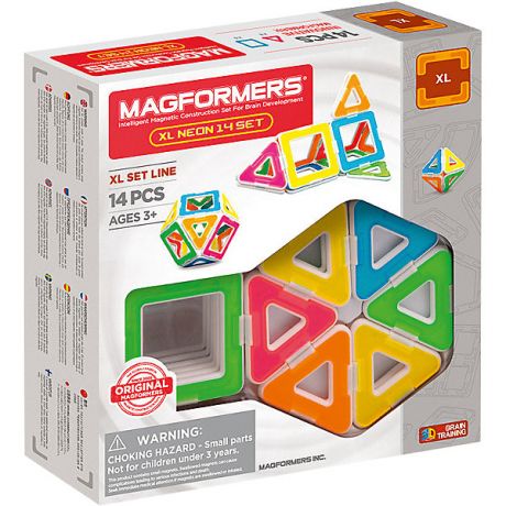 MAGFORMERS Магнитный конструктор Magformers XL Neon 14 set