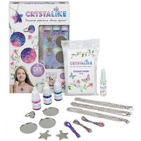 Crystalike Набор для создания украшений 1Toy Crystalike, 5 подвесок, кольцо