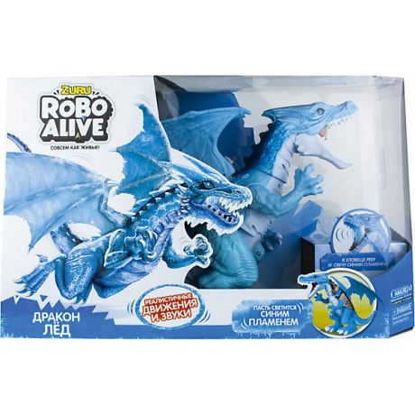 1Toy Радиоуправлемая игрушка Zuru RoboAlive "Робо-дракон" Лёд