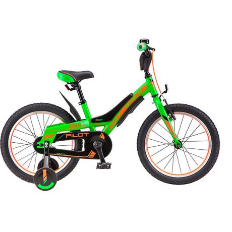 Stels Двухколесный велосипед Stels Pilot-180 18 дюймов, зеленый/