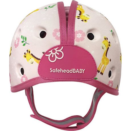 SafeheadBABY Мягкая шапка-шлем для защиты головы Safehead Baby Жираф, бело-розовый