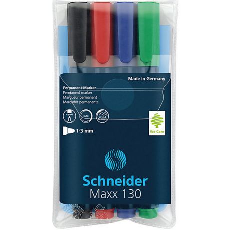 - Набор перманентных маркеров Schneider Novus Maxx 130, 4 цвета