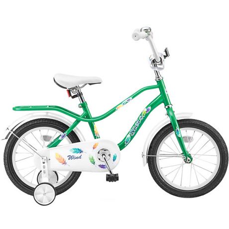 Stels Двухколесный велосипед Stels Wind 14 дюймов Z010 9.5 дюймов, зеленый