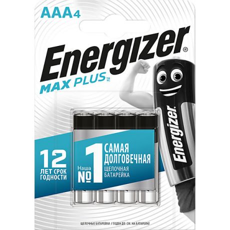 Energizer Батарейки алкалиновые Energizer "Max Plus", тип ААА, 4 шт