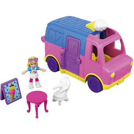 Mattel Игровой набор Polly Pocket "Полливиль" Грузовик с мороженым