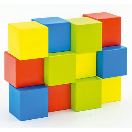 Alatoys Набор Alatoys "Кубики" деревянный окрашенный, 12 шт. в наборе, 4 цвета