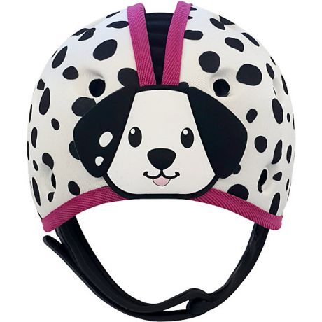 SafeheadBABY Мягкая шапка-шлем для защиты головы Safehead Baby Далматин, бело-розовый