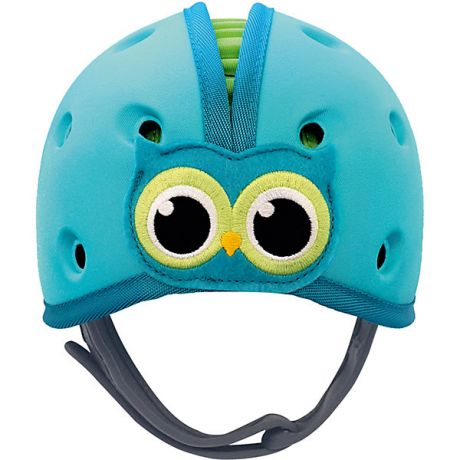 SafeheadBABY Мягкая шапка-шлем для защиты головы Safehead Baby Сова, сине-зелёная
