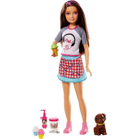 Mattel Игровой набор Barbie "Сёстры и щенки" Скиппер, 23 см