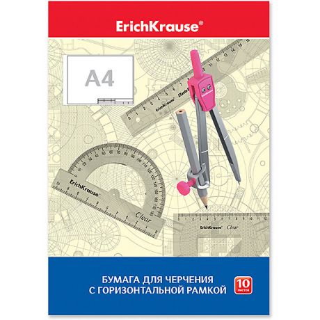 Erich Krause Бумага для черчения Erich Krause, А4, 10 листов, горизонтальная рамка
