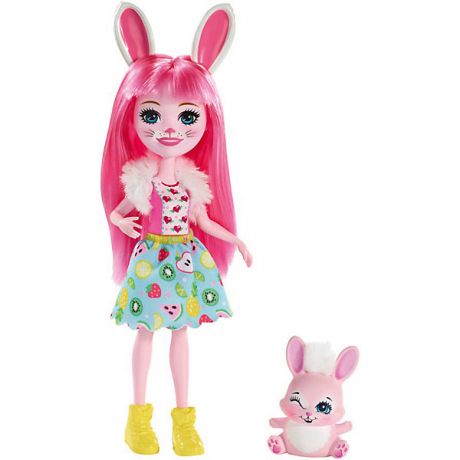 Mattel Кукла с любимой зверюшкой Enchantimals, Бри Банни и Твист