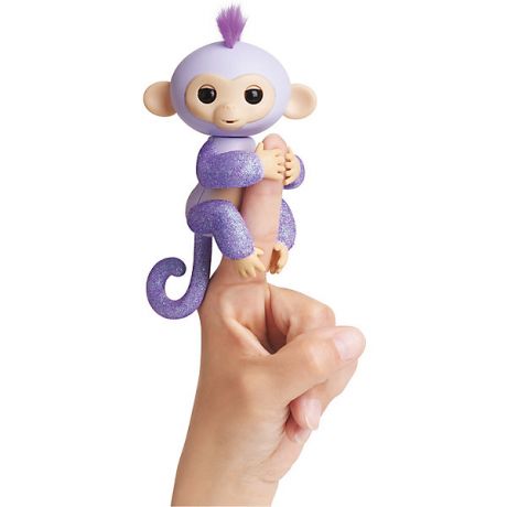 WowWee Интерактивная обезьянка WowWee Fingerlings Кики, 12 см (светло-пурпурная)