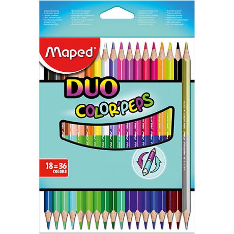 Maped Карандаши цветные Maped «Color' peps Duo», 36 цветов, 18 шт.