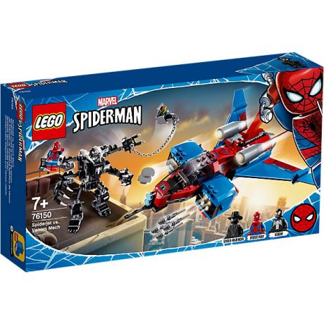 LEGO Конструктор LEGO Super Heroes 76150: Реактивный самолёт Человека-Паука против Робота Венома