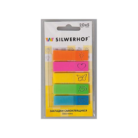 Silwerhof Silwerhof Закладки самоклеящиеся пластиковые IMAGE, 5 цветов
