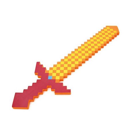 Pixel Crew Пиксельный меч, оранжевый, 75 см, Minecraft