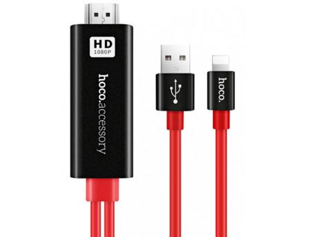 Аксессуар Hoco UA4 Apple HDMI Cable Black-Red