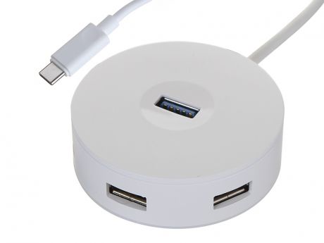 Хаб USB Baseus Round Box USB Type-C - USB 3.0x1 + USB 2.0x3 25cm White CAHUB-G02