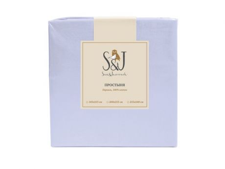 Простыня Sova&Javoronok 200x215 Перкаль Light Blue 28030117584