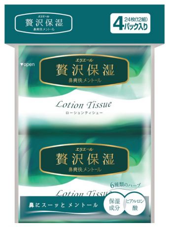 Салфетки Elleair Lotion Tissue Herbs 4x12шт 713445