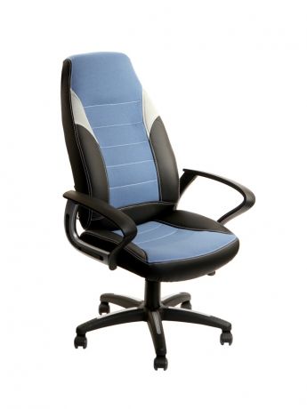 Компьютерное кресло TetChair Inter искусственная кожа, ткань Black-Blue-Grey 12018