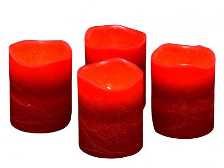 Светодиодная свеча Edelman Квартет 6.5х5cm 4шт Red 372649