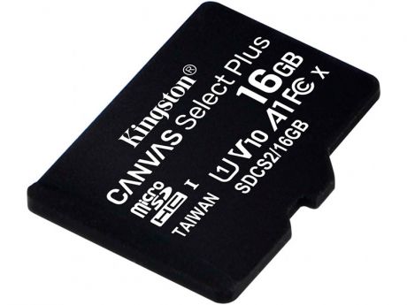 Карта памяти 16Gb - Kingston Micro Secure Digital HC Class10 UHS-I Canvas Select SDCS2/16GBSP