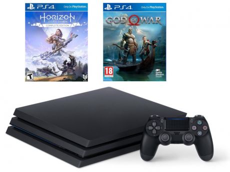 Игровая приставка Sony PlayStation 4 Pro 1Tb Black CUH-7208B + God of War, Horizon: Zero Dawn PS719994602