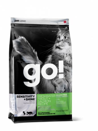 Корм GO! Форель/Лосось 3.63kg для котят и кошек с чувствительным пищеварением 39579 / 00840