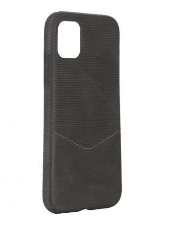 Чехол LuxCase для APPLE iPhone 11 Экокожа+TPU со строчкой Black 67002