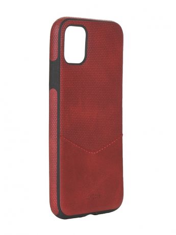 Чехол LuxCase для APPLE iPhone 11 Экокожа+TPU со строчкой Red 67001