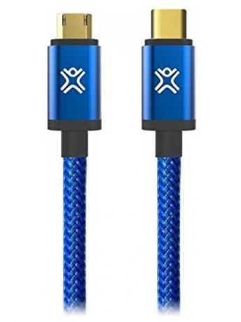 Аксессуар XtremeMac Reversible USB-C to MicroUSB 1.2m Blue XCL-UCM-23