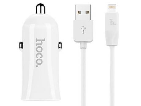 Зарядное устройство Hoco Z122 USB 5V 2.4A + USB - Lightning White 95177
