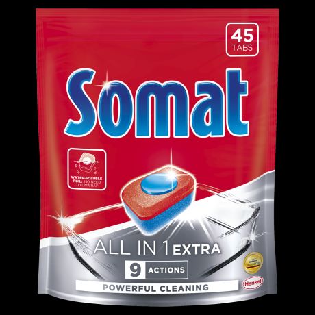 Таблетки для посудомоечных машин Somat Экстра, 45 таб
